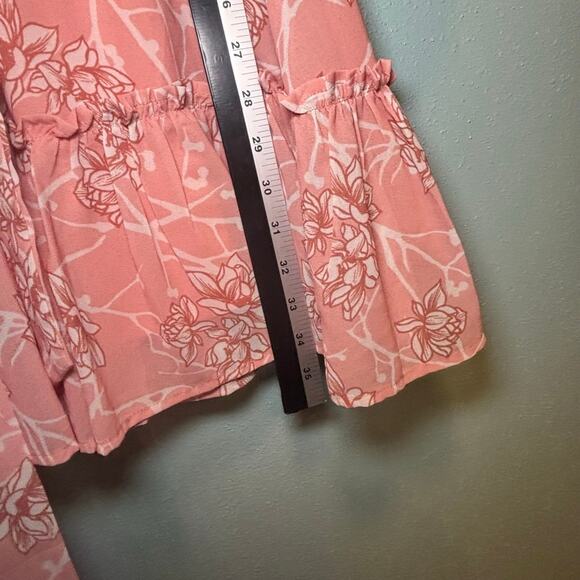 Women's Flying Tomato Pink White Floral Long Sleeve Dress M - Picture 7 of 8